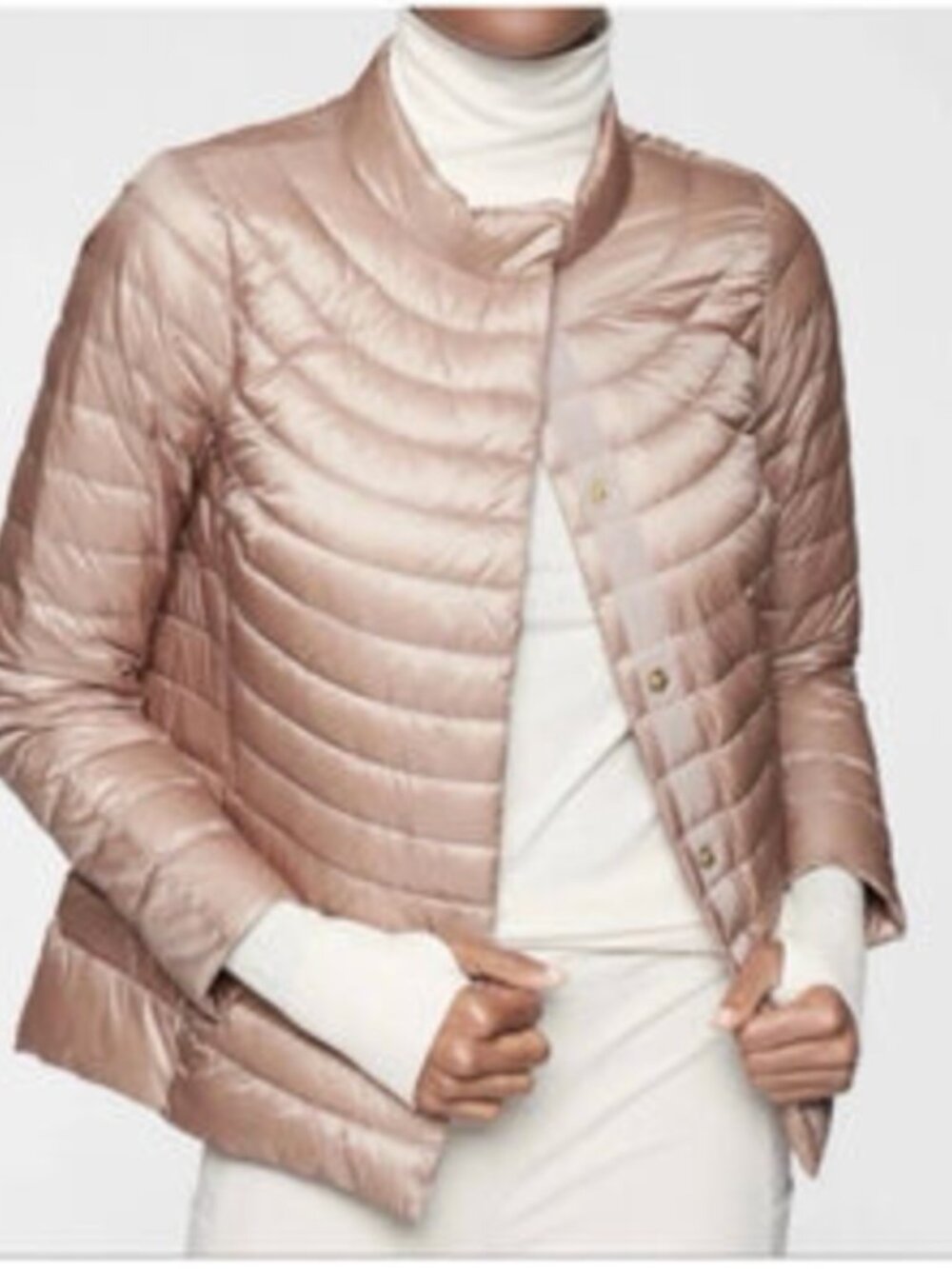 Athleta Silver Down Puffer Jacket Size S